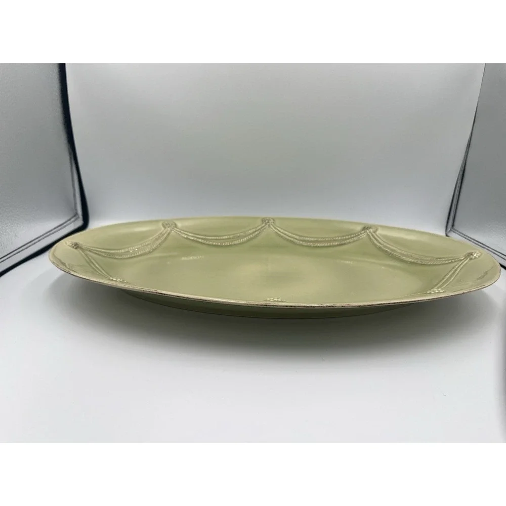 NEW JULISKA Berry & Thread Pistachio Green Oval Serving Platter 17 3/4